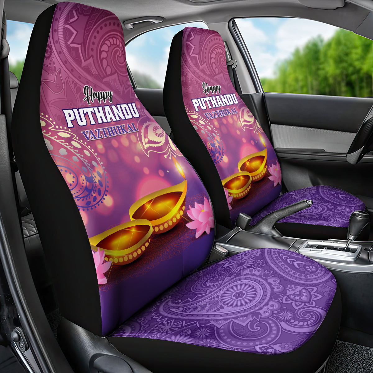 Puthandu Vazthukal 2024 Car Seat Cover Happy Tamil New Year - Wonder Print Shop