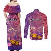 Puthandu Vazthukal 2024 Couples Matching Off Shoulder Maxi Dress and Long Sleeve Button Shirt Happy Tamil New Year - Wonder Print Shop