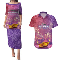 Puthandu Vazthukal 2024 Couples Matching Puletasi and Hawaiian Shirt Happy Tamil New Year - Wonder Print Shop
