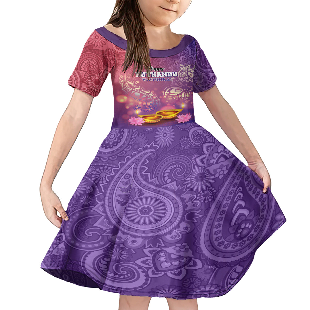 Puthandu Vazthukal 2024 Family Matching Off Shoulder Short Dress and Hawaiian Shirt Happy Tamil New Year - Wonder Print Shop