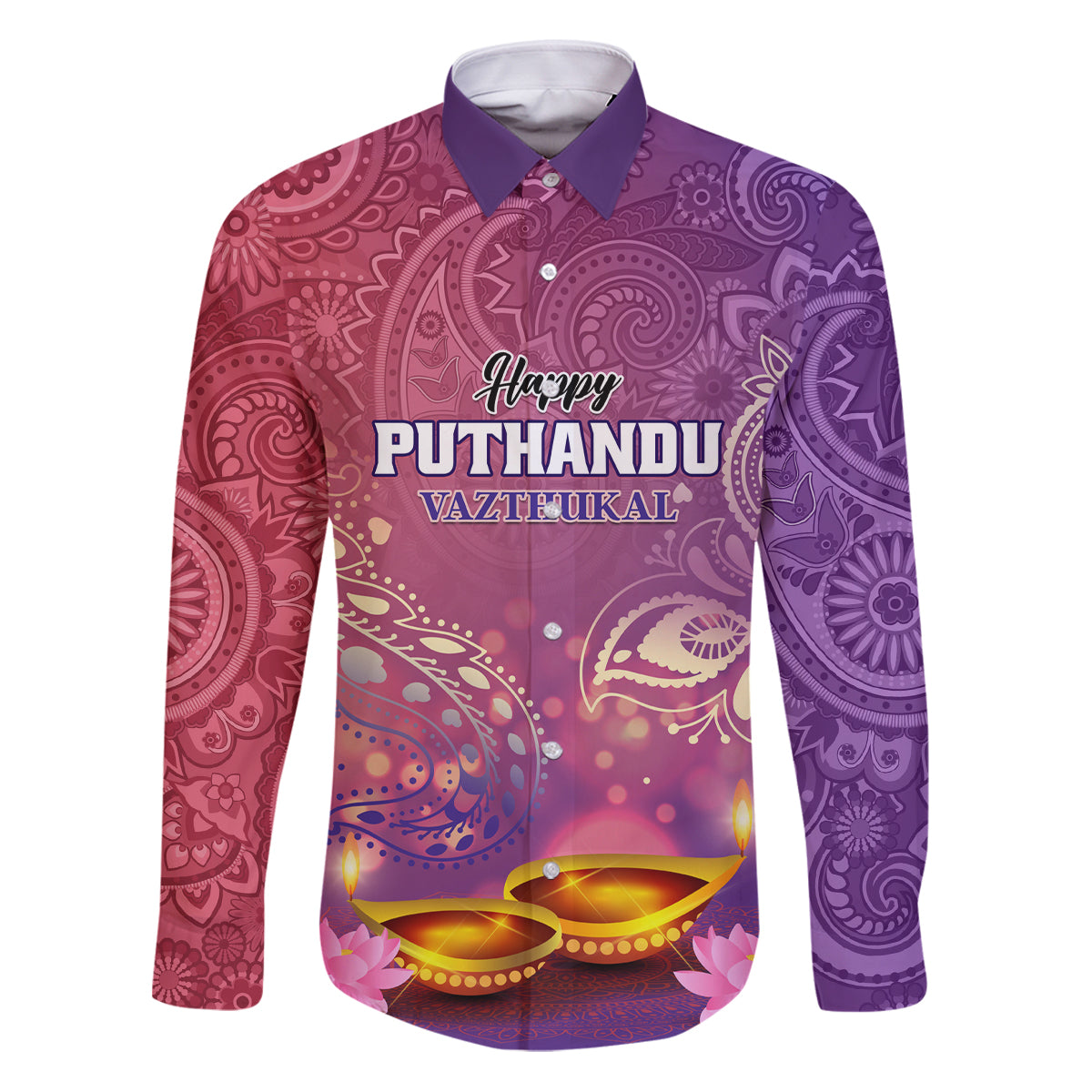 Puthandu Vazthukal 2024 Family Matching Puletasi and Hawaiian Shirt Happy Tamil New Year - Wonder Print Shop