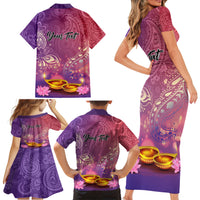 Puthandu Vazthukal 2024 Family Matching Short Sleeve Bodycon Dress and Hawaiian Shirt Happy Tamil New Year - Wonder Print Shop