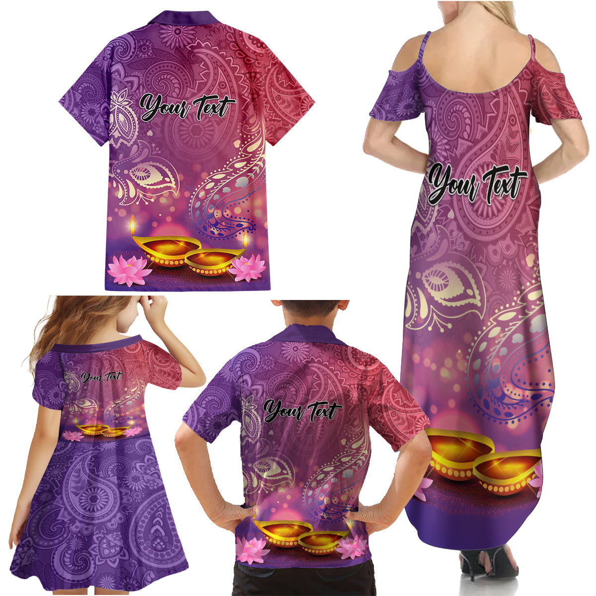Puthandu Vazthukal 2024 Family Matching Summer Maxi Dress and Hawaiian Shirt Happy Tamil New Year - Wonder Print Shop