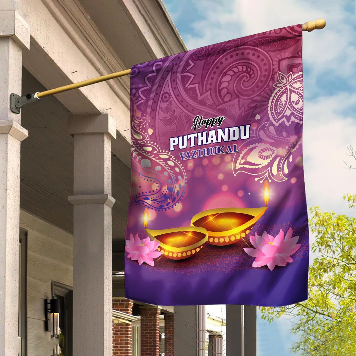 Puthandu Vazthukal 2024 Garden Flag Happy Tamil New Year - Wonder Print Shop