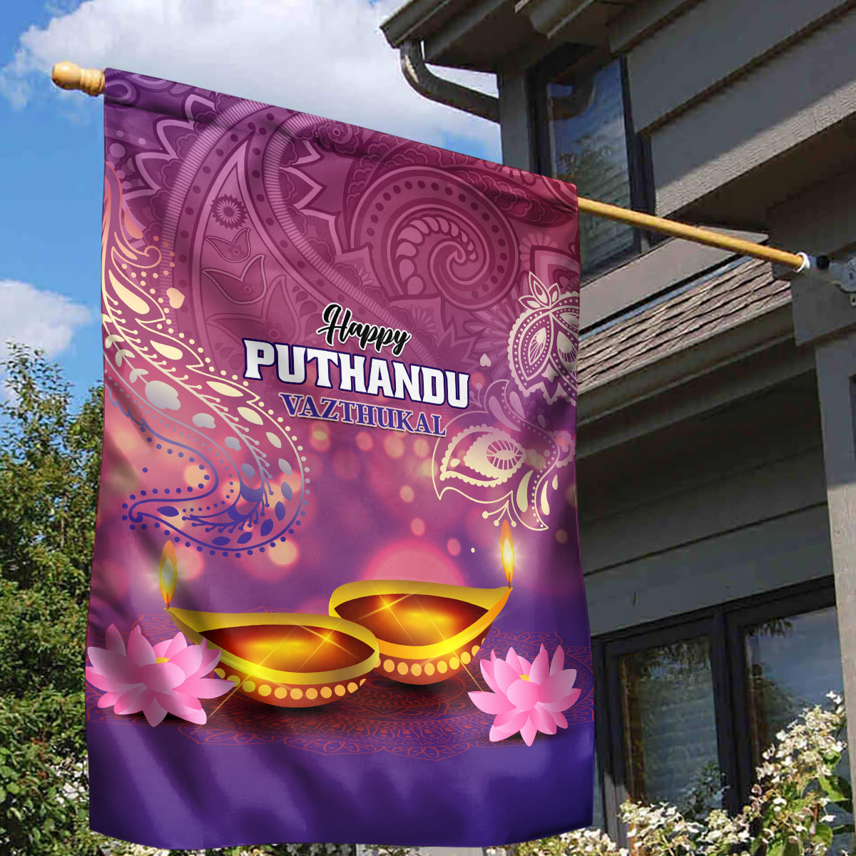 Puthandu Vazthukal 2024 Garden Flag Happy Tamil New Year - Wonder Print Shop