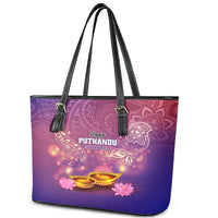 Puthandu Vazthukal 2024 Leather Tote Bag Happy Tamil New Year - Wonder Print Shop