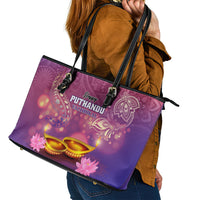 Puthandu Vazthukal 2024 Leather Tote Bag Happy Tamil New Year - Wonder Print Shop