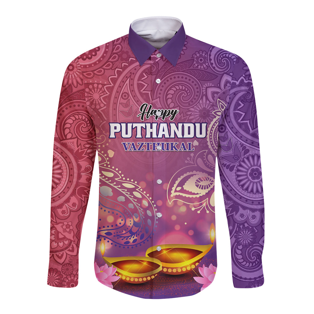 Puthandu Vazthukal 2024 Long Sleeve Button Shirt Happy Tamil New Year - Wonder Print Shop