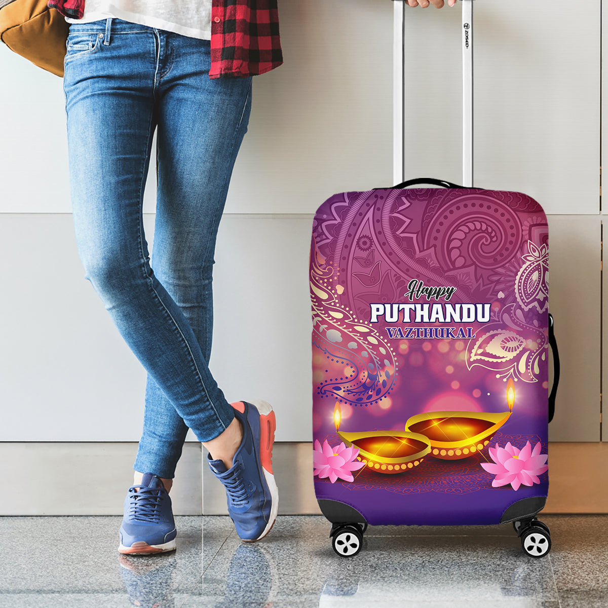 Puthandu Vazthukal 2024 Luggage Cover Happy Tamil New Year - Wonder Print Shop