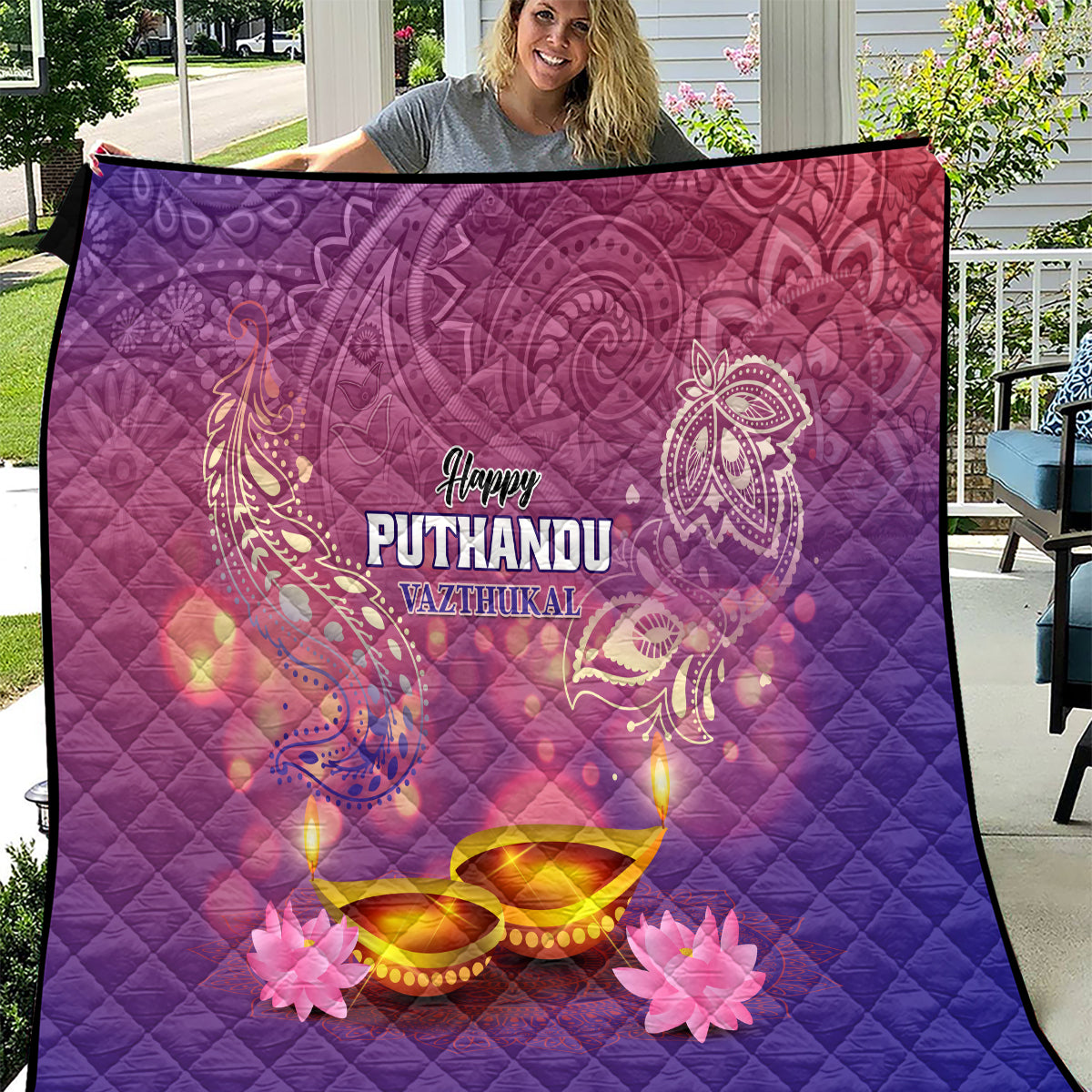 Puthandu Vazthukal 2024 Quilt Happy Tamil New Year - Wonder Print Shop