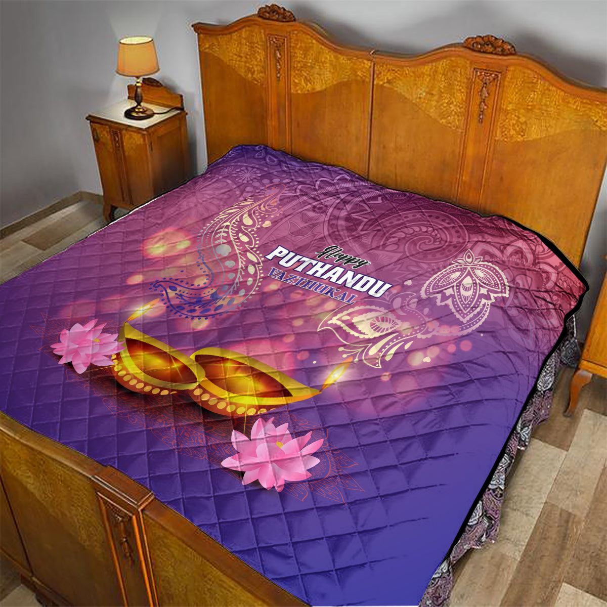 Puthandu Vazthukal 2024 Quilt Happy Tamil New Year - Wonder Print Shop