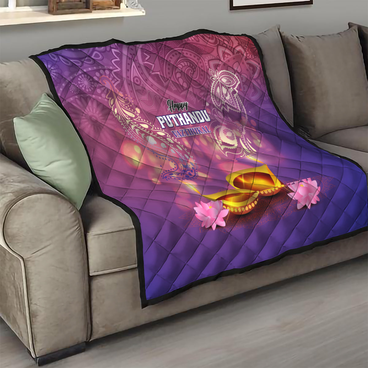 Puthandu Vazthukal 2024 Quilt Happy Tamil New Year - Wonder Print Shop