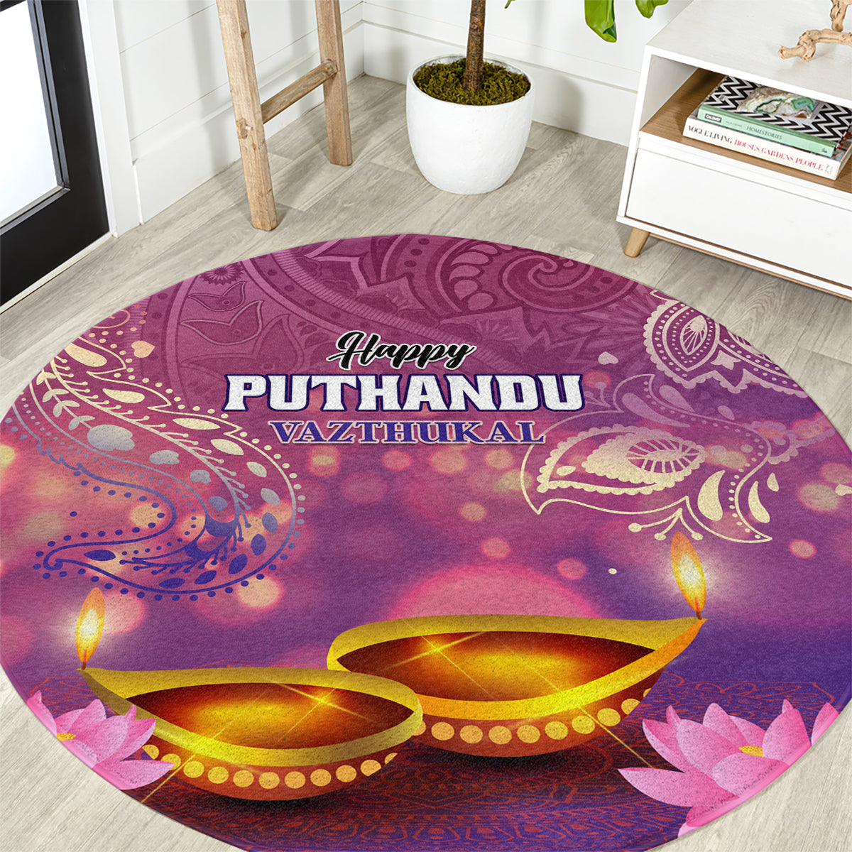 Puthandu Vazthukal 2024 Round Carpet Happy Tamil New Year