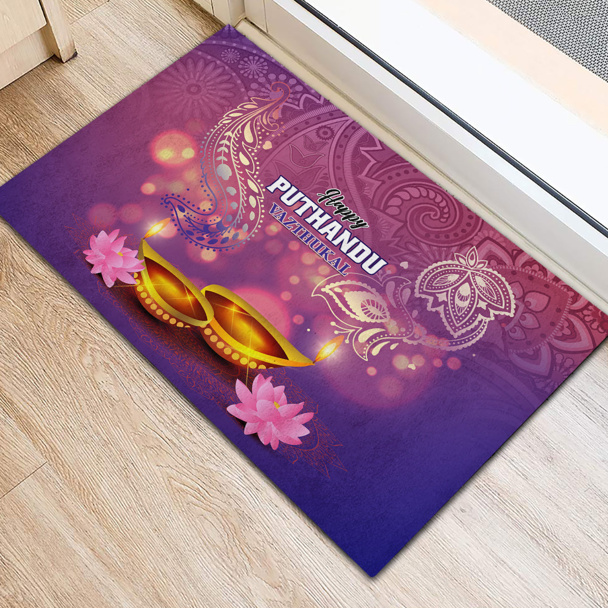 Puthandu Vazthukal 2024 Rubber Doormat Happy Tamil New Year - Wonder Print Shop