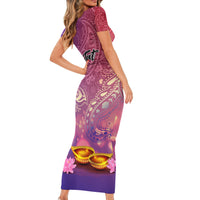 Puthandu Vazthukal 2024 Short Sleeve Bodycon Dress Happy Tamil New Year - Wonder Print Shop