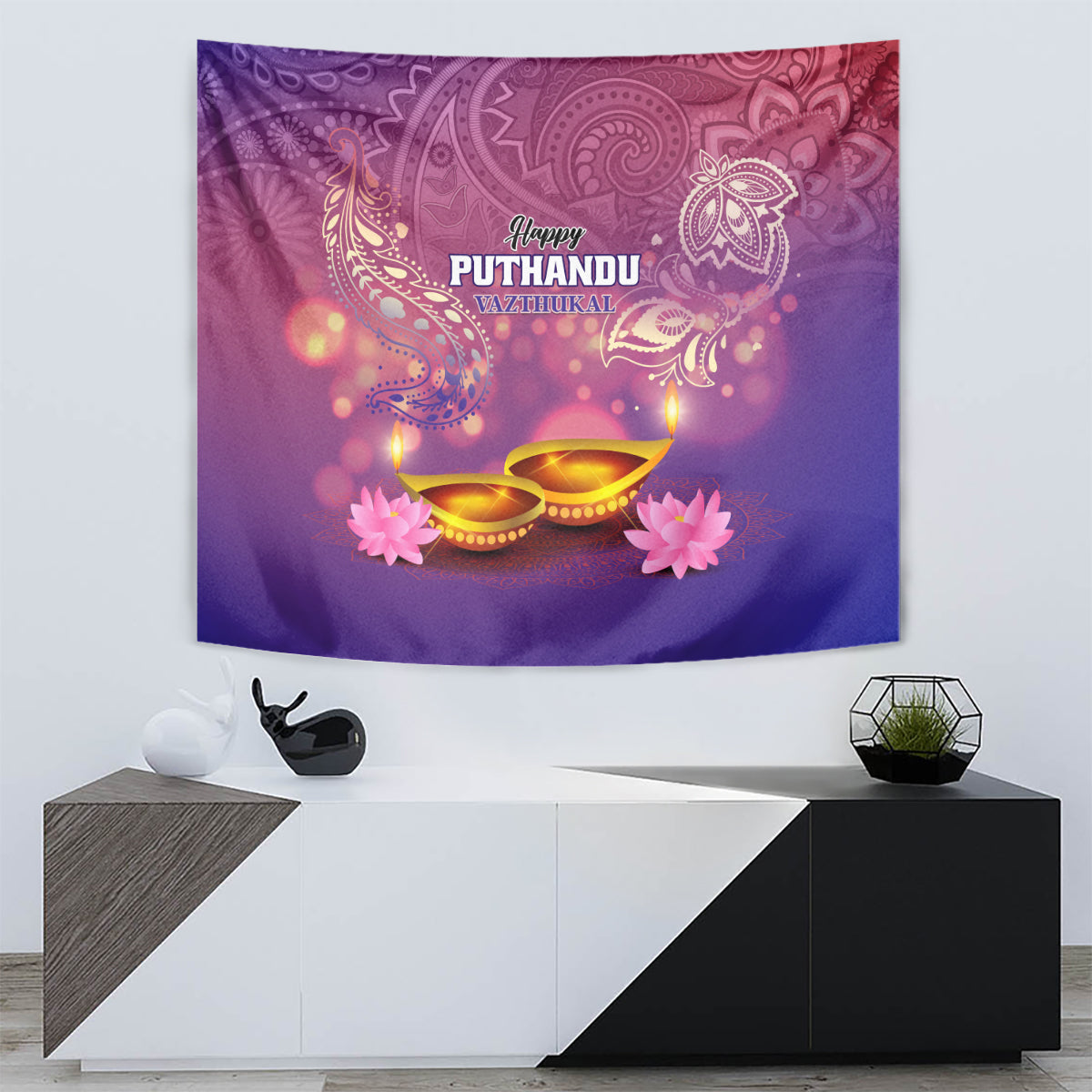Puthandu Vazthukal 2024 Tapestry Happy Tamil New Year - Wonder Print Shop