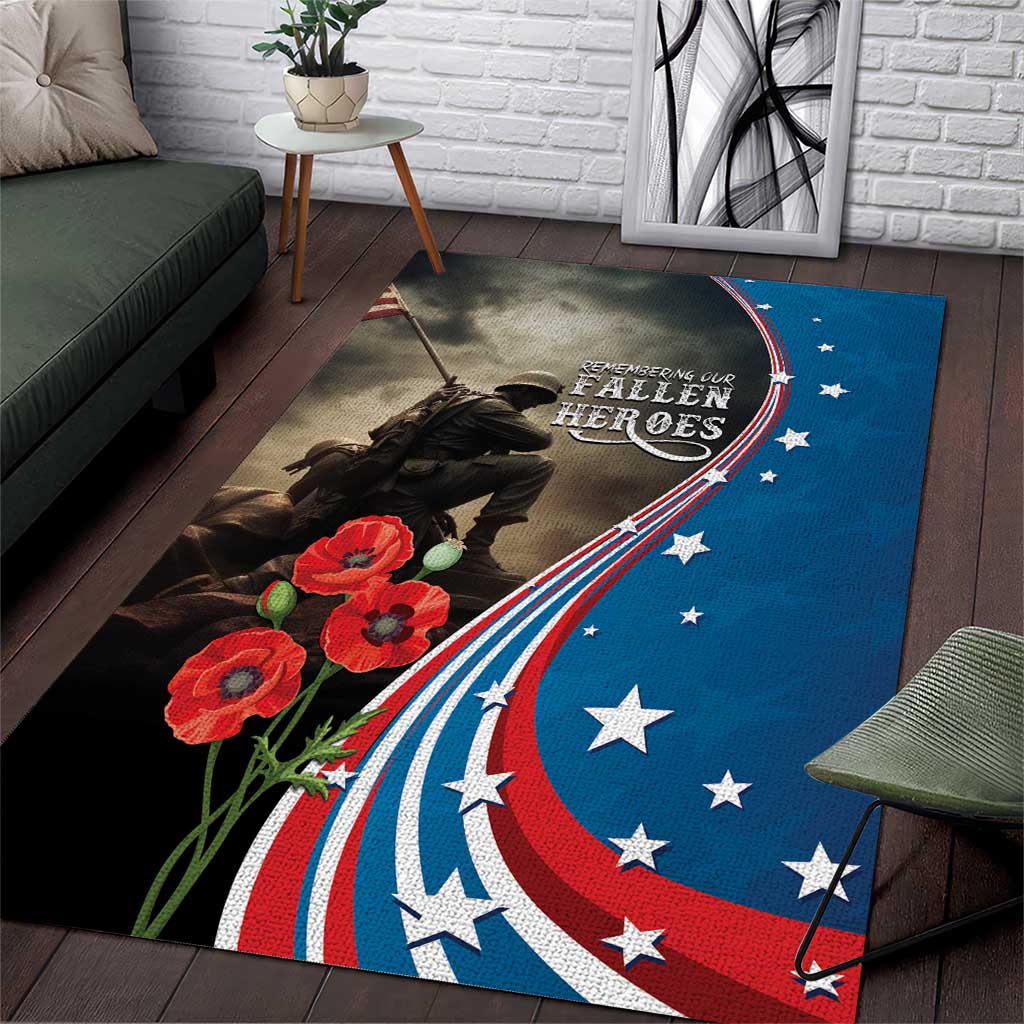 US Memorial Day 2025 Area Rug Remembering Our Fallen Heroes