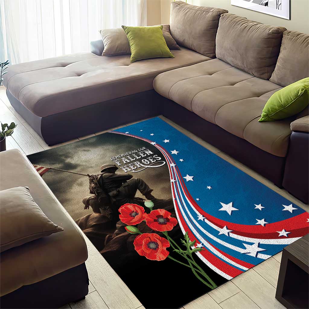 US Memorial Day 2025 Area Rug Remembering Our Fallen Heroes