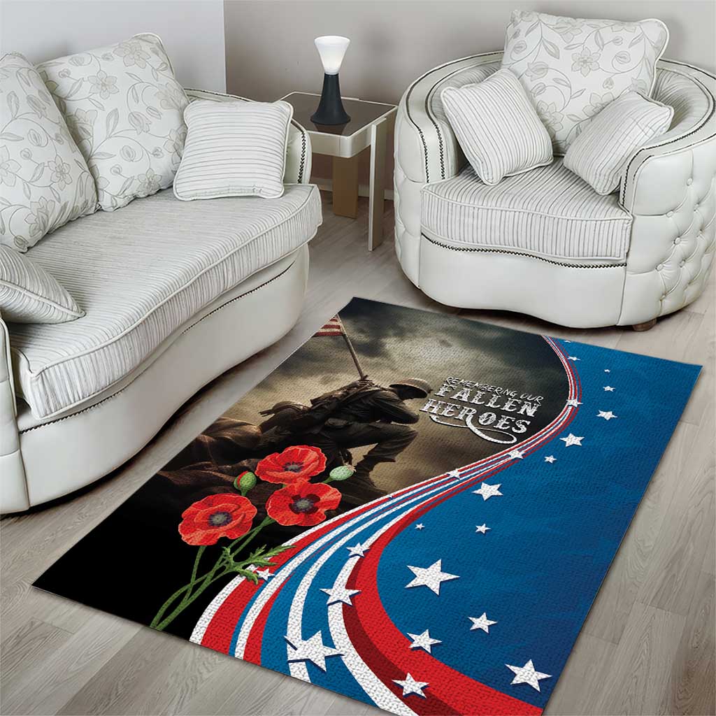 US Memorial Day 2025 Area Rug Remembering Our Fallen Heroes
