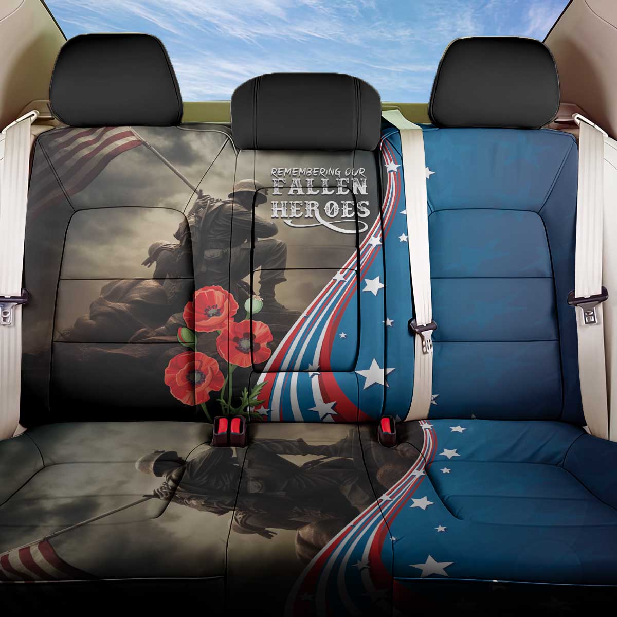 US Memorial Day 2025 Back Car Seat Cover Remembering Our Fallen Heroes