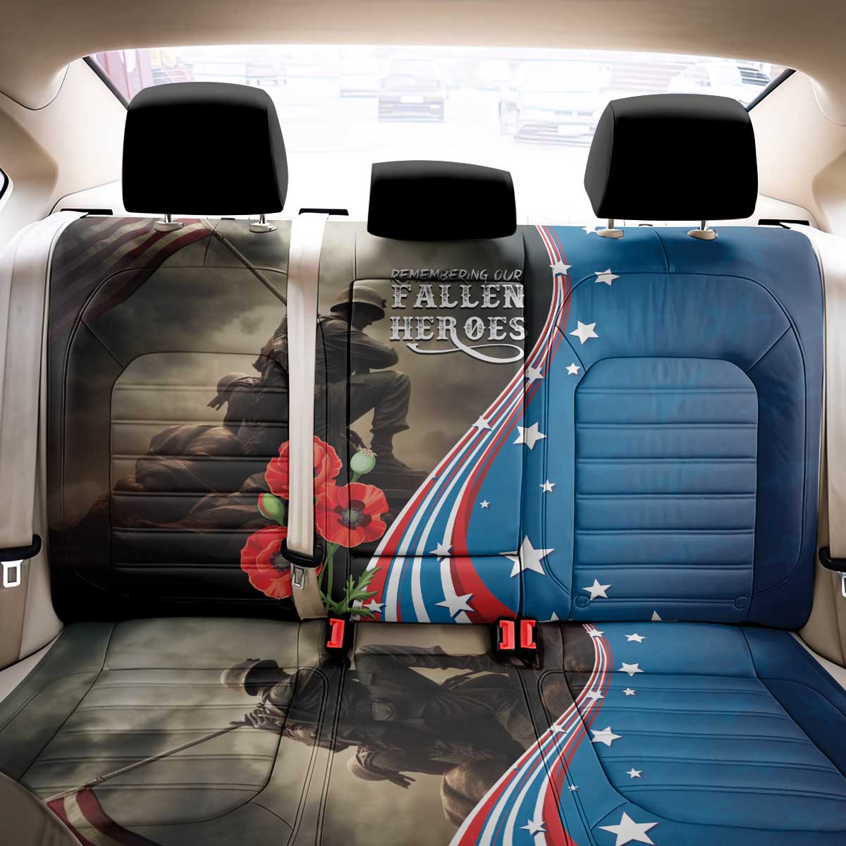 US Memorial Day 2025 Back Car Seat Cover Remembering Our Fallen Heroes