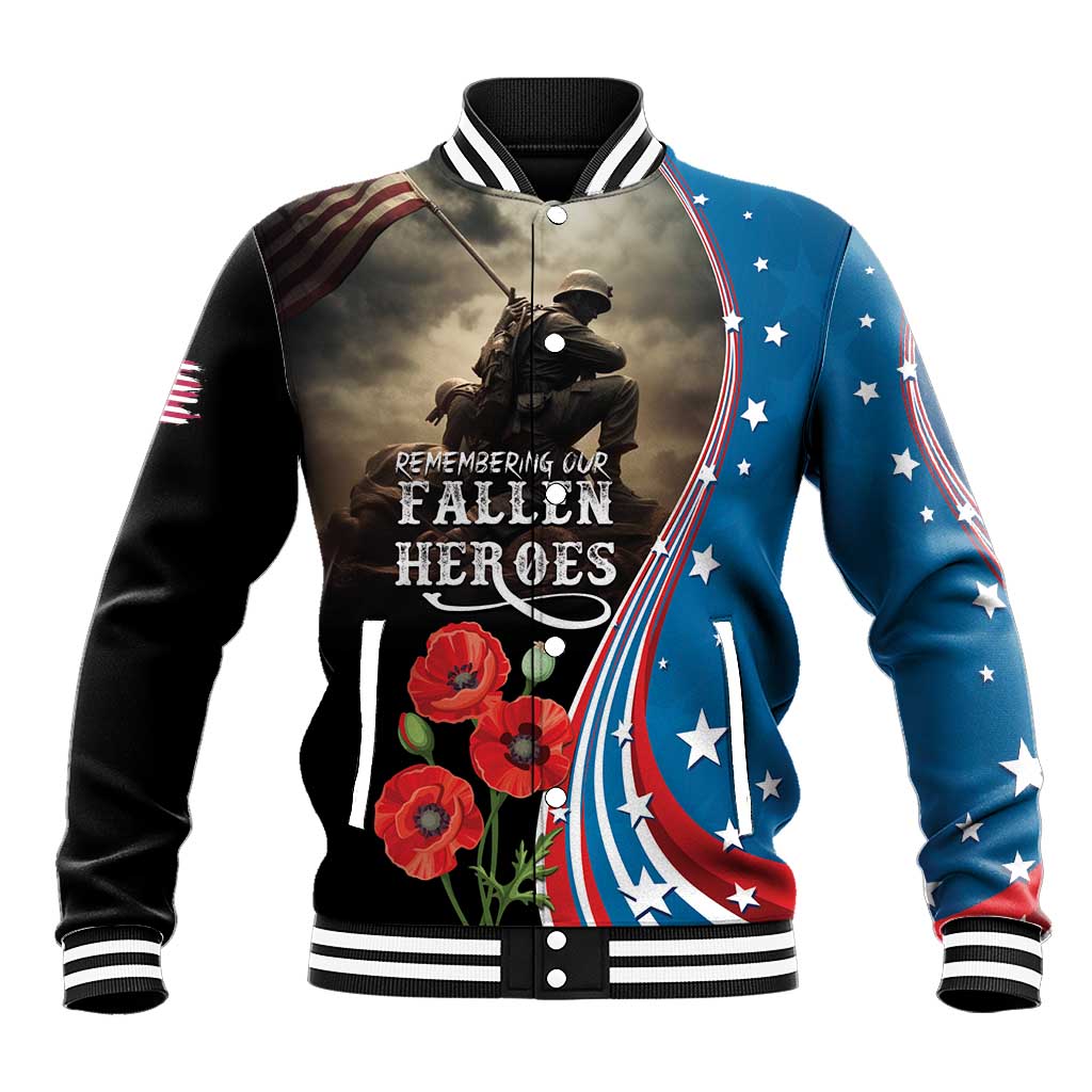 US Memorial Day 2025 Baseball Jacket Remembering Our Fallen Heroes