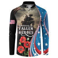 US Memorial Day 2025 Button Sweatshirt Remembering Our Fallen Heroes