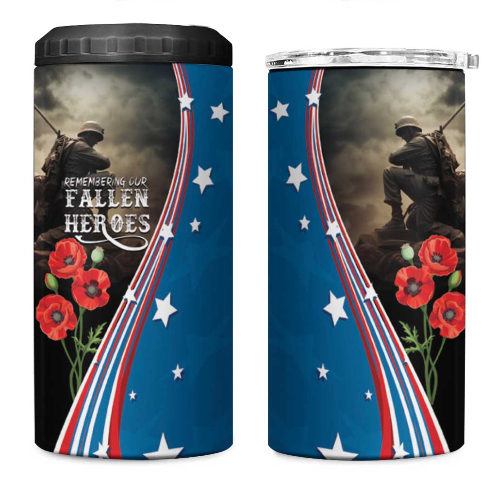 US Memorial Day 2025 4 in 1 Can Cooler Tumbler Remembering Our Fallen Heroes