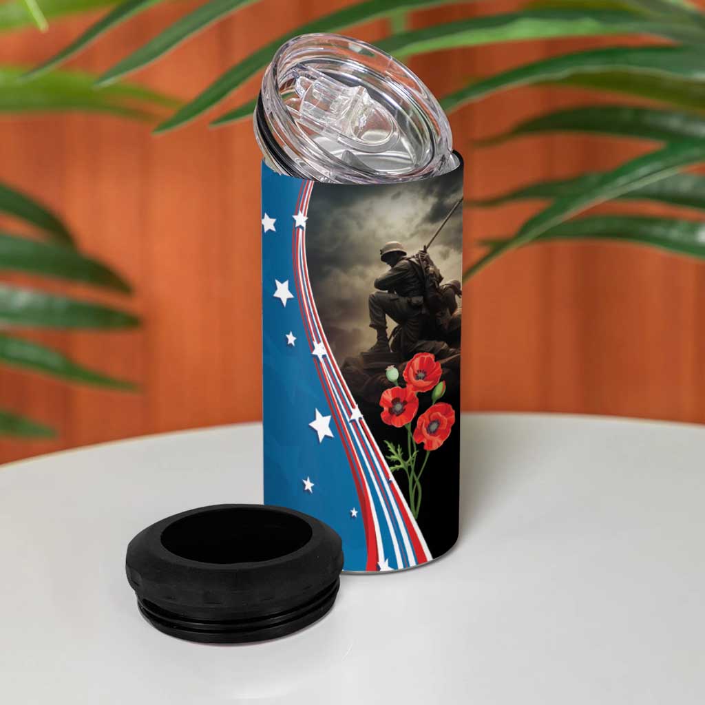 US Memorial Day 2025 4 in 1 Can Cooler Tumbler Remembering Our Fallen Heroes