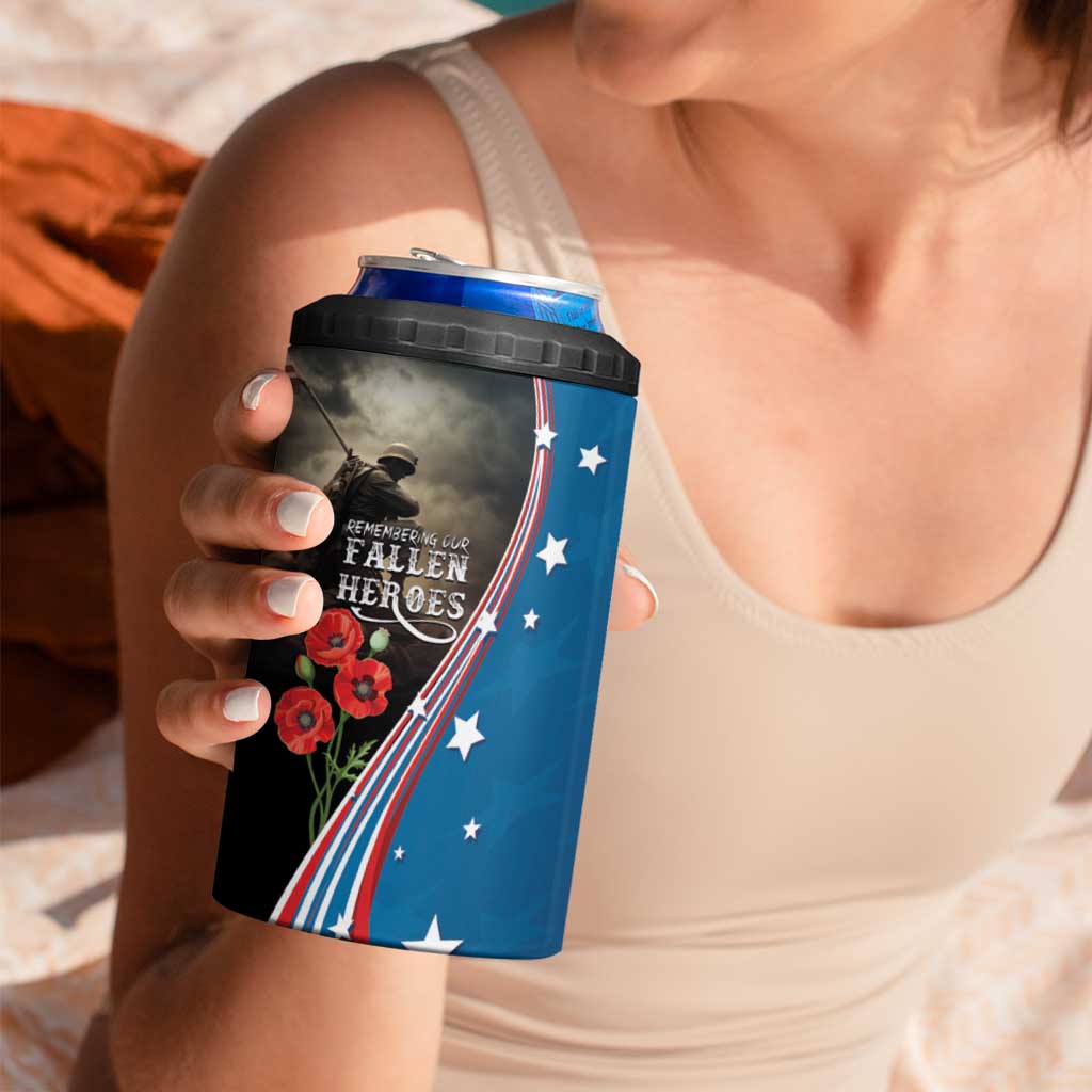 US Memorial Day 2025 4 in 1 Can Cooler Tumbler Remembering Our Fallen Heroes