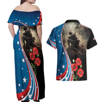 US Memorial Day 2025 Couples Matching Off Shoulder Maxi Dress and Hawaiian Shirt Remembering Our Fallen Heroes
