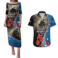 US Memorial Day 2025 Couples Matching Puletasi and Hawaiian Shirt Remembering Our Fallen Heroes