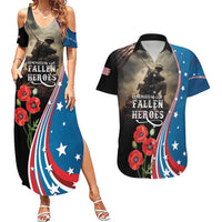 US Memorial Day 2025 Couples Matching Summer Maxi Dress and Hawaiian Shirt Remembering Our Fallen Heroes