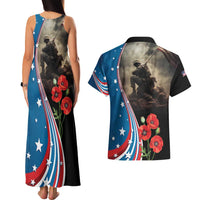 US Memorial Day 2025 Couples Matching Tank Maxi Dress and Hawaiian Shirt Remembering Our Fallen Heroes