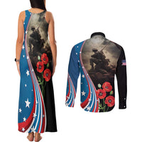 US Memorial Day 2025 Couples Matching Tank Maxi Dress and Long Sleeve Button Shirt Remembering Our Fallen Heroes