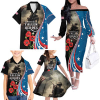 US Memorial Day 2025 Family Matching Off The Shoulder Long Sleeve Dress and Hawaiian Shirt Remembering Our Fallen Heroes