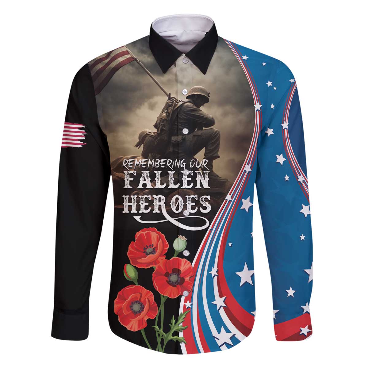 US Memorial Day 2025 Family Matching Off The Shoulder Long Sleeve Dress and Hawaiian Shirt Remembering Our Fallen Heroes