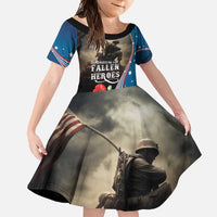 US Memorial Day 2025 Family Matching Off Shoulder Maxi Dress and Hawaiian Shirt Remembering Our Fallen Heroes