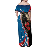 US Memorial Day 2025 Family Matching Off Shoulder Maxi Dress and Hawaiian Shirt Remembering Our Fallen Heroes