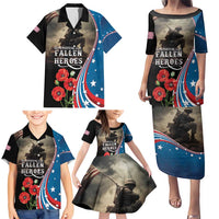 US Memorial Day 2025 Family Matching Puletasi and Hawaiian Shirt Remembering Our Fallen Heroes
