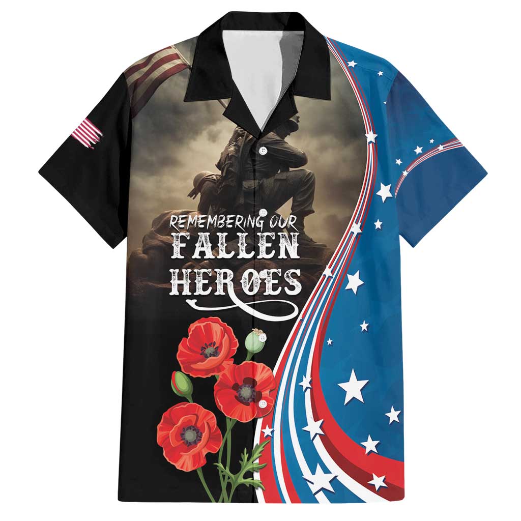 US Memorial Day 2025 Family Matching Short Sleeve Bodycon Dress and Hawaiian Shirt Remembering Our Fallen Heroes