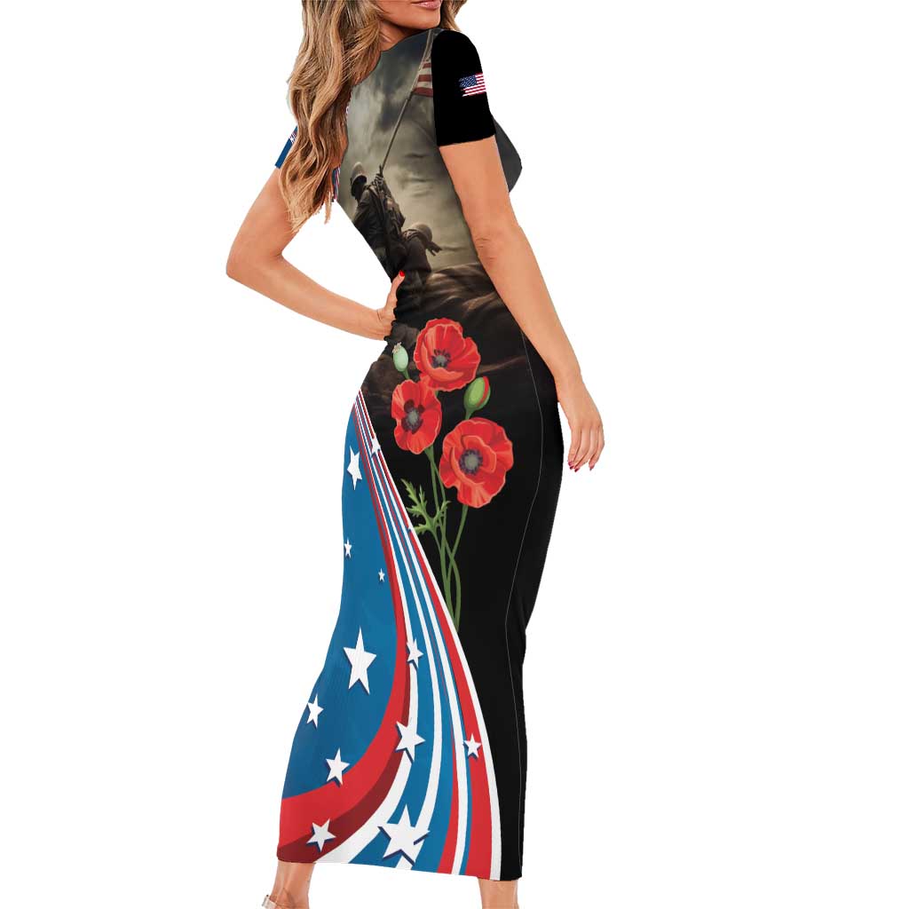 US Memorial Day 2025 Family Matching Short Sleeve Bodycon Dress and Hawaiian Shirt Remembering Our Fallen Heroes