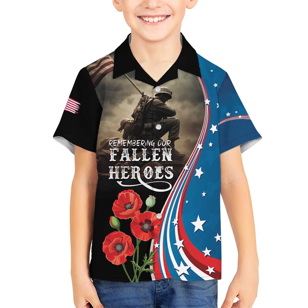 US Memorial Day 2025 Family Matching Short Sleeve Bodycon Dress and Hawaiian Shirt Remembering Our Fallen Heroes