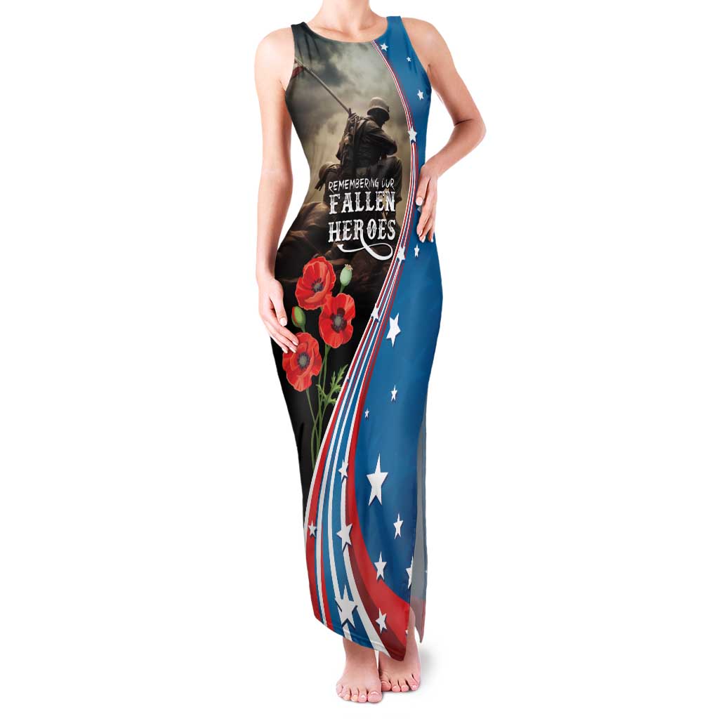 US Memorial Day 2025 Family Matching Tank Maxi Dress and Hawaiian Shirt Remembering Our Fallen Heroes