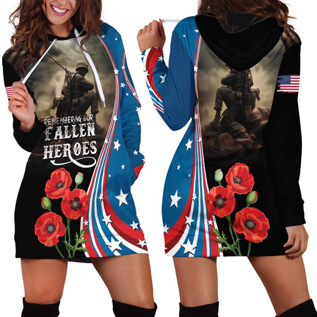 US Memorial Day 2025 Hoodie Dress Remembering Our Fallen Heroes