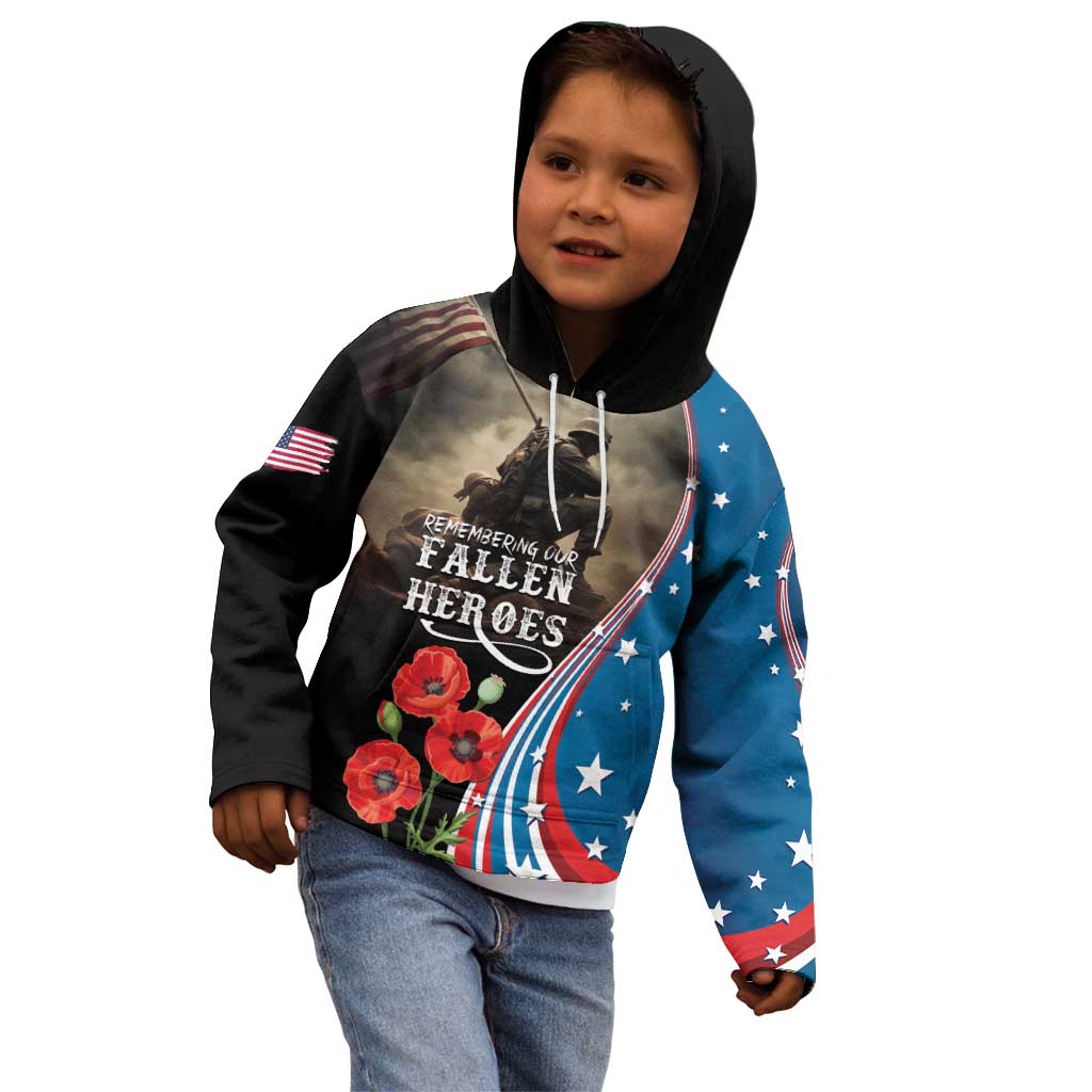 US Memorial Day 2025 Kid Hoodie Remembering Our Fallen Heroes