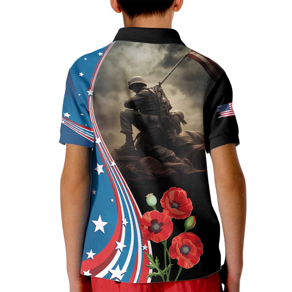 US Memorial Day 2025 Kid Polo Shirt Remembering Our Fallen Heroes