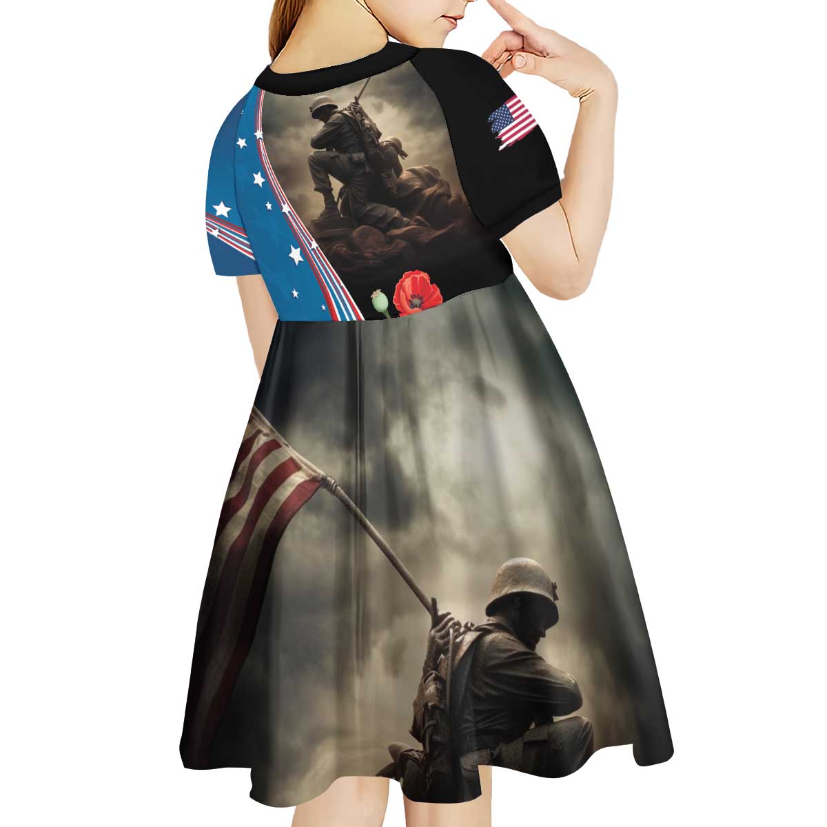US Memorial Day 2025 Kid Short Sleeve Dress Remembering Our Fallen Heroes
