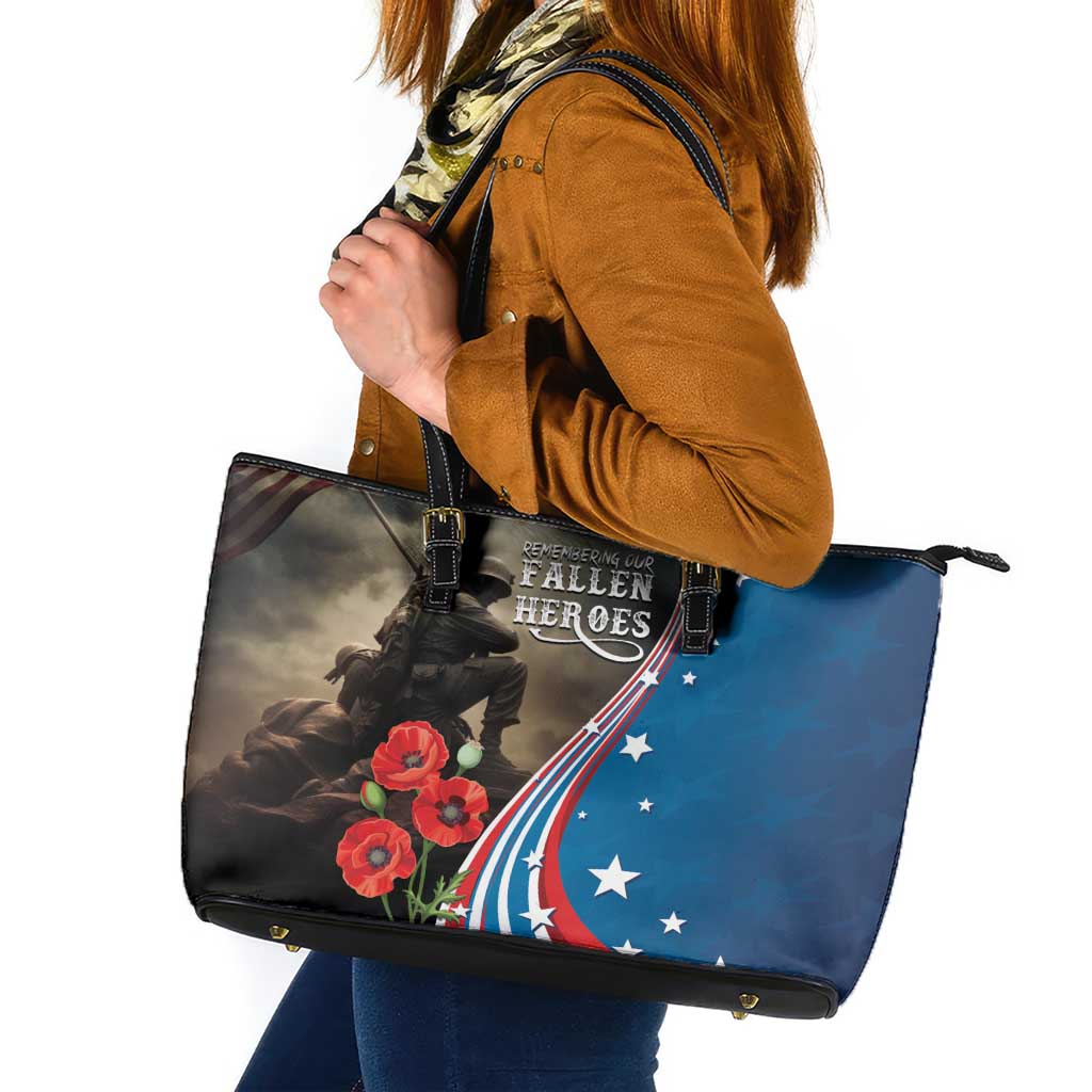 US Memorial Day 2025 Leather Tote Bag Remembering Our Fallen Heroes