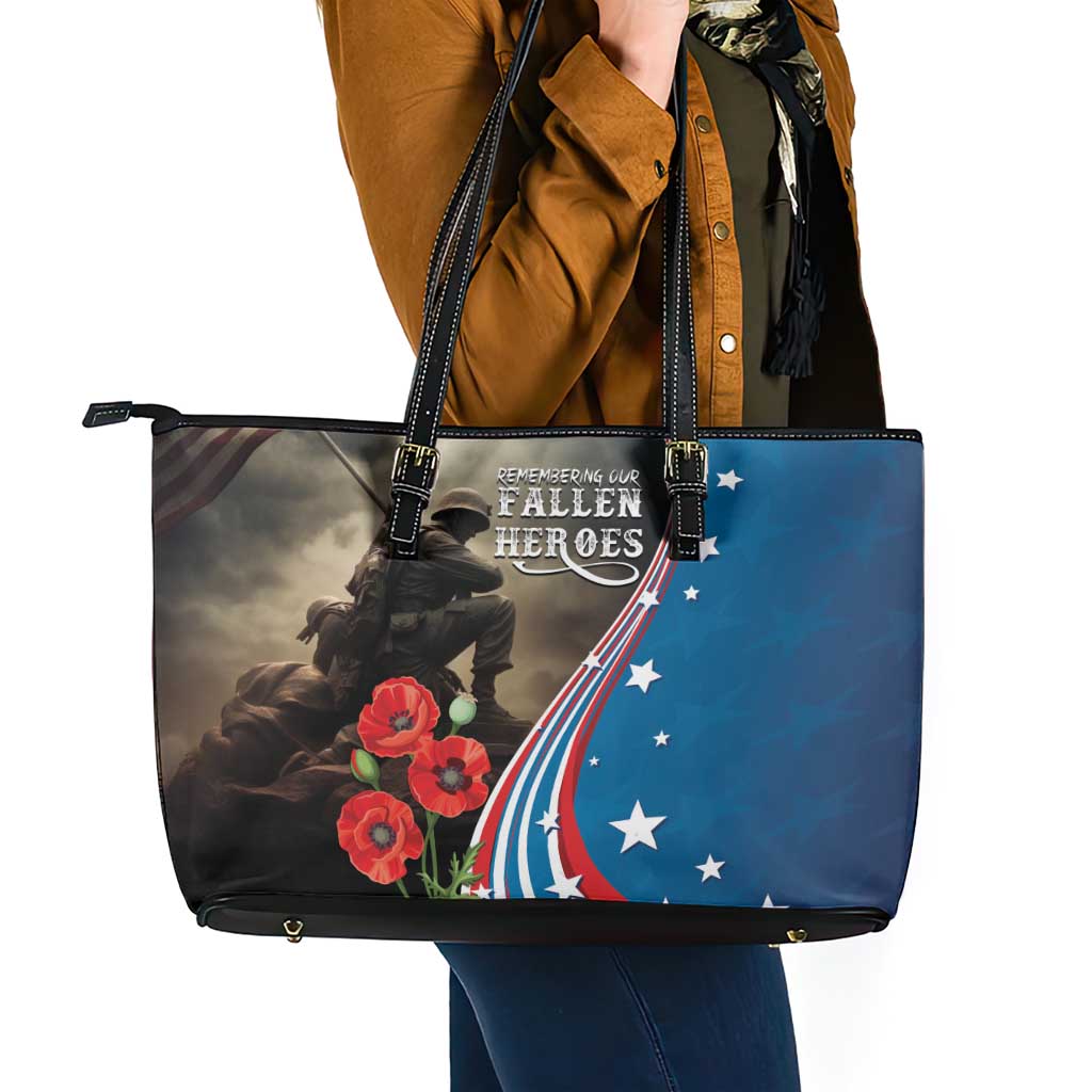 US Memorial Day 2025 Leather Tote Bag Remembering Our Fallen Heroes